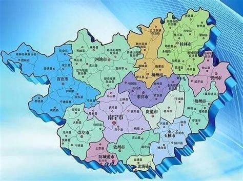 中國廣西省地圖 痣 形狀